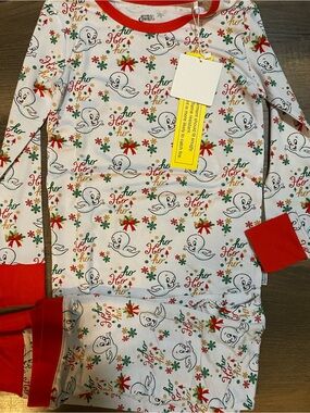 Kids bamboo Casper Xmas pjs NWT size 7/8